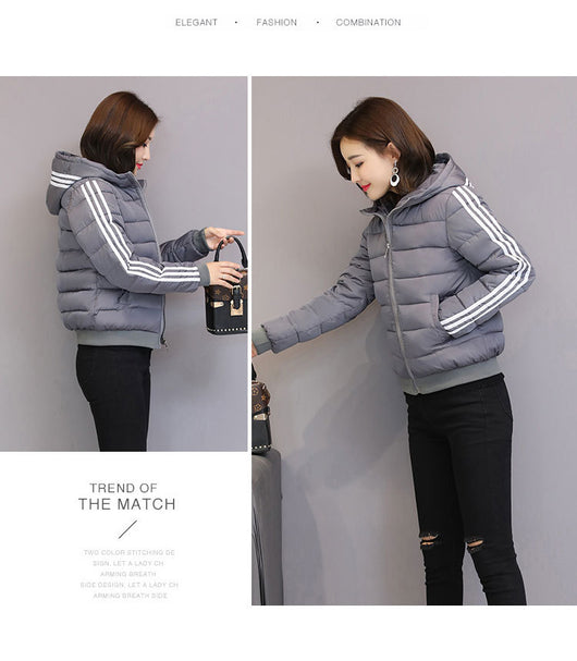 Chaqueta de Algodón Corta con Capucha - Abrigo Slim Fit para Invierno - Image 17