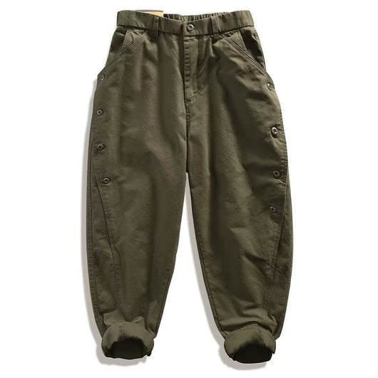 Pantalones Cargo Estructurados para Hombre con Fila de Botones Audaz - Image 7