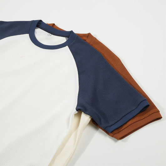 Playera Waffle Contraste Tallas Grandes Manga Corta - Image 4