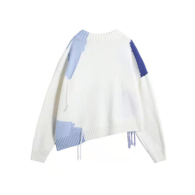 Blusa Escote V Estampada Temperamento - Pullover Base - Image 3
