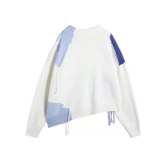 Blusa Escote V Estampada Temperamento - Pullover Base - Image 3