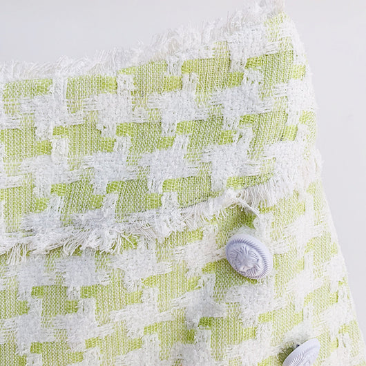 Shorts de Tweed Pata de Gallo Brillantes con Flecos - Image 12