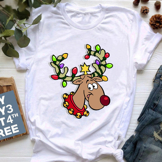 Playera Navideña con Estampado de Reno para Mujer - Image 11