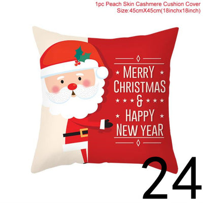 Funda de Almohada Navideña con Estampado Santa para Decoración del Hogar - Image 20