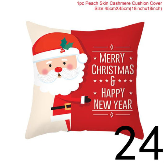Funda de Almohada Navideña con Estampado Santa para Decoración del Hogar - Image 20