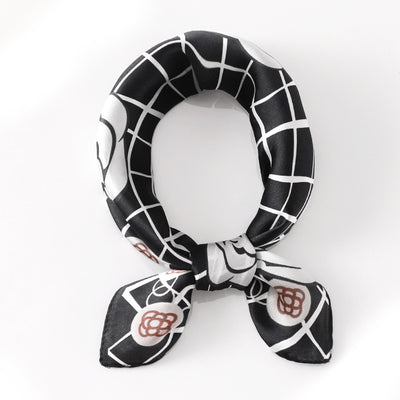 Pañuelo de Seda Cuadrado para Mujer - Diseño Estampado Versátil Primavera Verano - Image 16