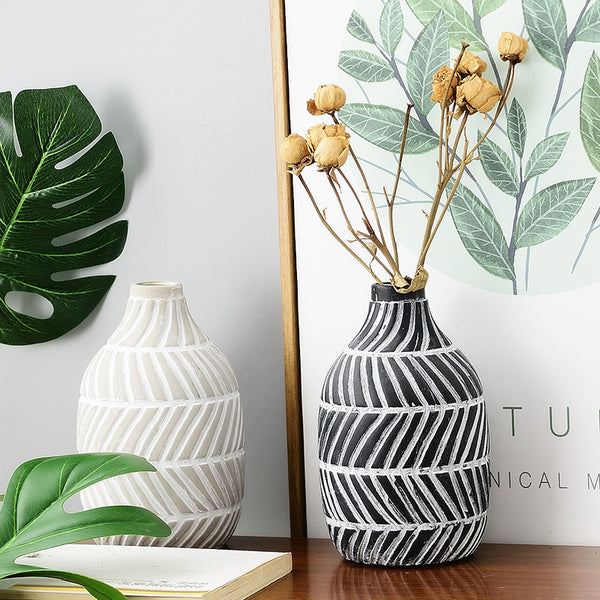 Jarrón Cerámico Decorativo Artesanal para Flores y Arreglos Hidropónicos