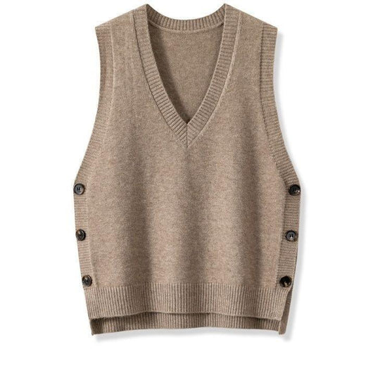 Chaleco Tejido Retro V-Cuello para Mujer - Estilo Europeo Primavera Otoño - Image 10