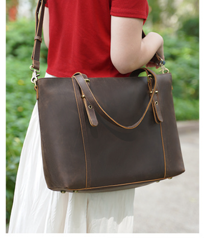 Bolso de Cuero Genuino Estilo Vintage para Mujer - Bolsa Tote Elegante - Image 8