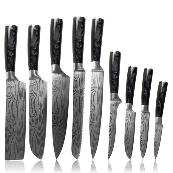 Cuchillo Desollador de Acero Inoxidable con Mango de Resina Negra