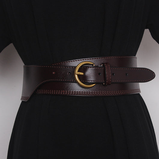 Cinturón de Cuero Grabado con Hebilla Japonesa Irregular para Mujer - Image 25