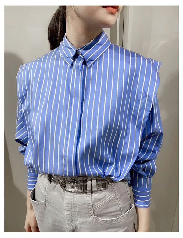 Blusa Holgada de Hombros Anchos para Mujer