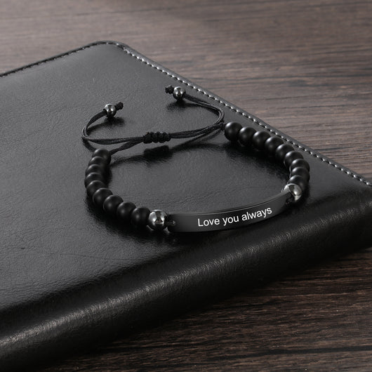 Pulsera Ajustable con Cuentas Personalizadas y Placa Grabada - Image 15