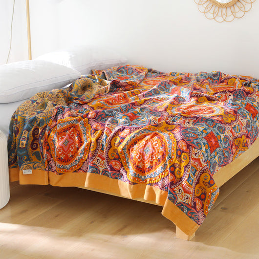 Manta de Gasa de Algodón Puro para Sofá con Aire Acondicionado
