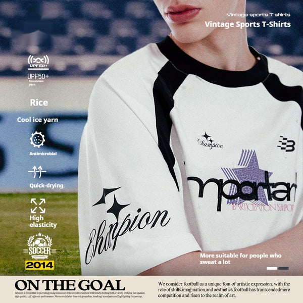 Playera Deportiva Retro con Tecnología Five-in-one Estilo Casual Americano