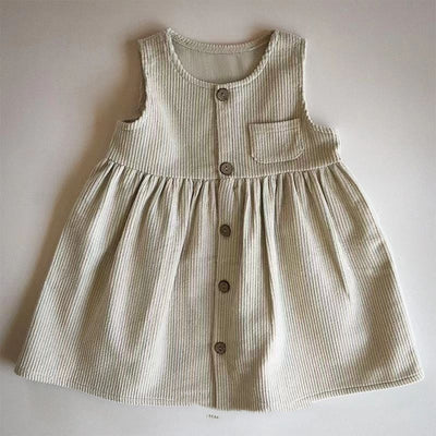 Vestido Casual sin Mangas de Pana Liso Estilo Coreano - Image 2