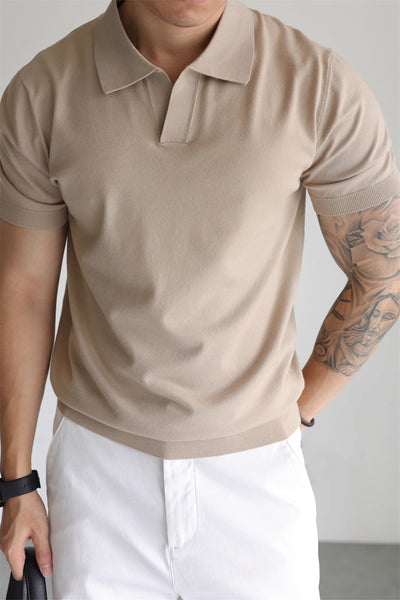 Suéter Tipo Polo de Seda Helada para Hombre - Diseño Sofisticado y Fresco - Image 27