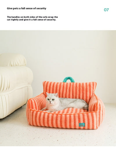 Cama Térmica para Mascotas de Rayas - Cómoda en Todas las Estaciones con Funda Lavable - Image 20