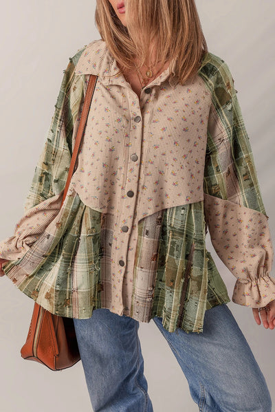 Camisa Cuadros Mujer con Detalles Rasgados y Volantes - Image 11