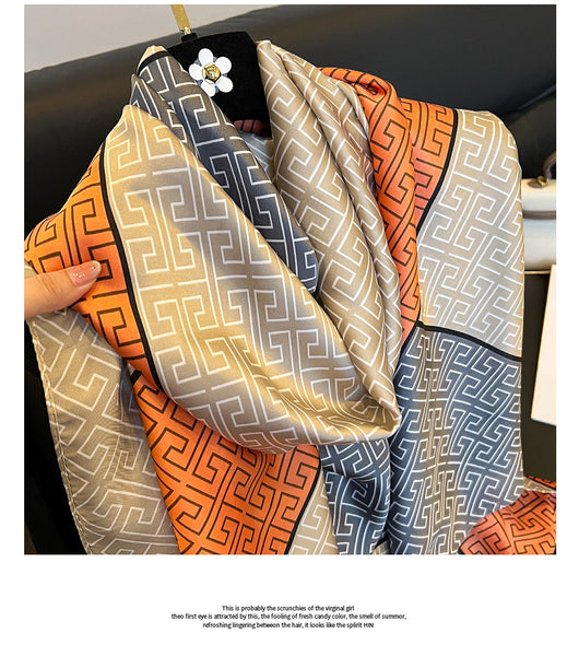 Pañuelo de Seda Elegante Protección Solar Primavera Verano para Mujer - Image 7