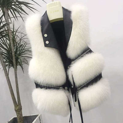 Chaleco de Cuero para Mujer Estilo Coreano Invierno - Image 4