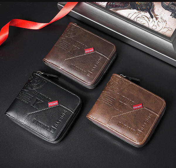 Billetera Vintage Bifold para Hombre - Estilo Europeo y Americano