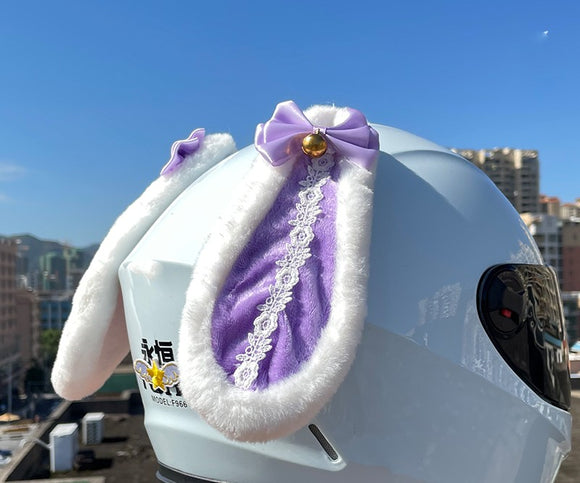 Adorno de Orejas de Conejo para Casco de Motocicleta - Diseño Adorable