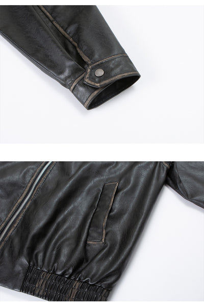Chaqueta de Cuero PU con Solapa para Motociclista - Image 14