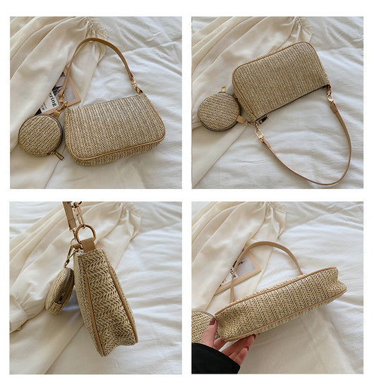 Bolsa de Playa Tejida para Mamá e Hijo - Portátil y Versátil - Image 3