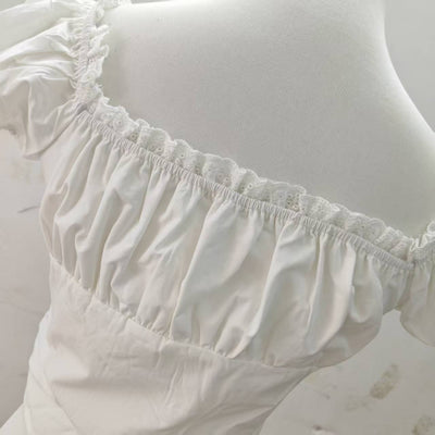 Blusa Corta de Encaje con Cuello Cuadrado y Lazada - Image 10