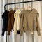 Cardigan Tejido con Cierre de Cremallera y Solapa - Blusa Larga Elegante para Mujer