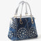 Bolso Bandolera Canvas Cuadrado con Tachuelas de Diamante Tejido