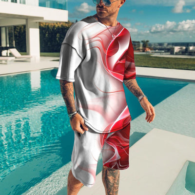 Conjunto Masculino Coreano con Estampado 3D - Traje Casual de Dos Piezas - Image 4
