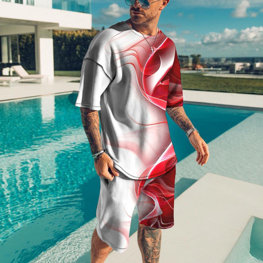 Conjunto Masculino Coreano con Estampado 3D - Traje Casual de Dos Piezas - Image 4