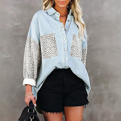 Cardigan de Solapa con Estampado Leopardo y Bolsillos - Image 2