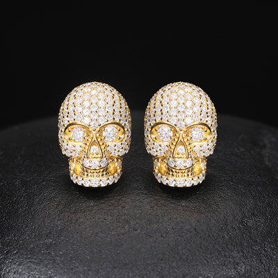 Aretes de Calavera en Plata S925 con Moissanita Brillante - Image 22