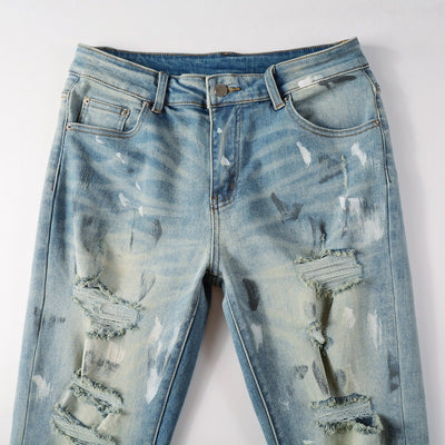 Pantalones Vaqueros Rotos con Diseño Vintage para Hombre - Image 17