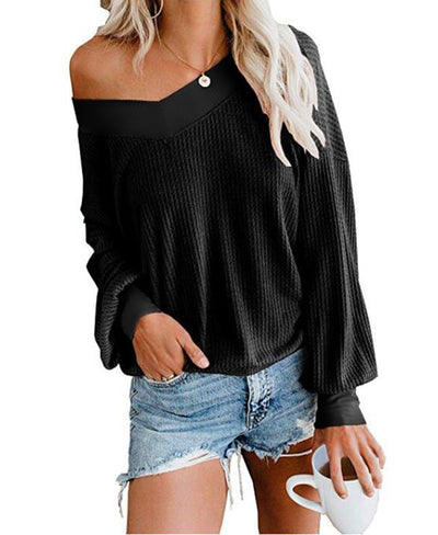 Blusa Suéter Mujer Cuello V Manga Larga - Image 4