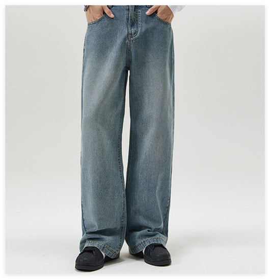 Pantalones Vaqueros Holgados Lavados Estilo Americano para Hombre - Image 13