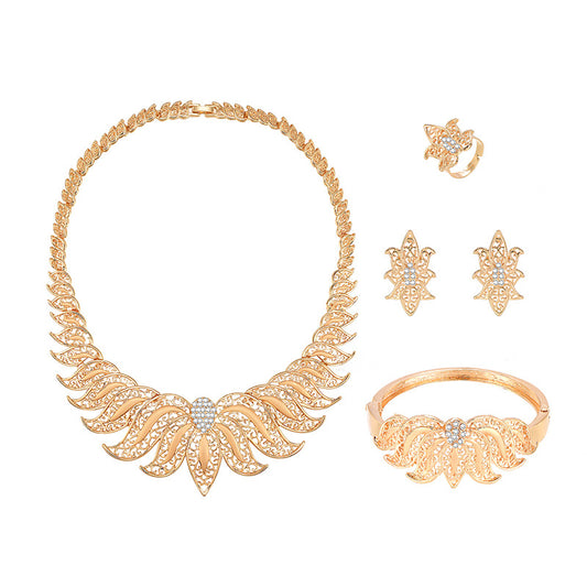 Juego de Collar y Aretes de Aleación Minimalista - Conjunto de 4 Piezas - Image 2