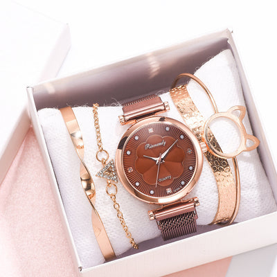 Set de Reloj para Dama con Correa de Malla de Aleación y Brazalete - Image 33