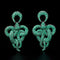 Snake Stud Earrings Gothic Estilo Big Earrings Verde