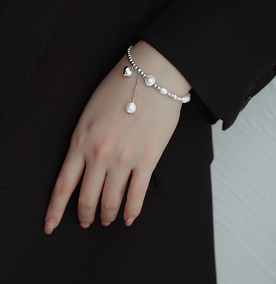 Pulsera de Plata S925 con Perla y Corazón - Elegancia y Temperamento - Image 21