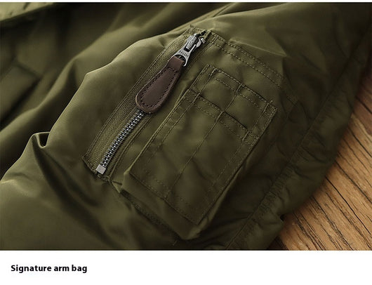 Chamarra Retro para Hombre con Cuello de Pelaje Grueso - Image 30