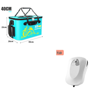 Cubo de Pesca Plegable con Bomba de Oxígeno Recargable - Caja Protectora para Peces Vivos - Image 6