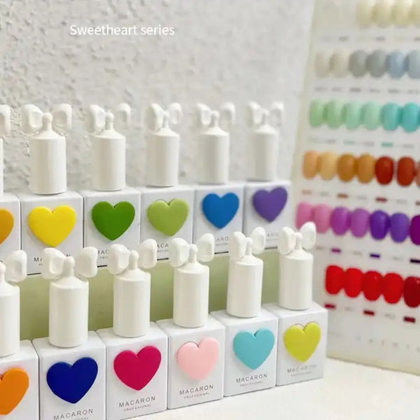 Kit de 58 Colores de Esmalte UV Macaron Corazón Melocotón - Gel Profesional para Salones de Belleza