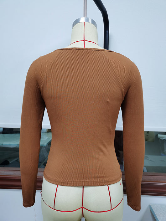 Blusa Pullover Básica de Algodón para Mujer - Colores Sólidos - Image 6