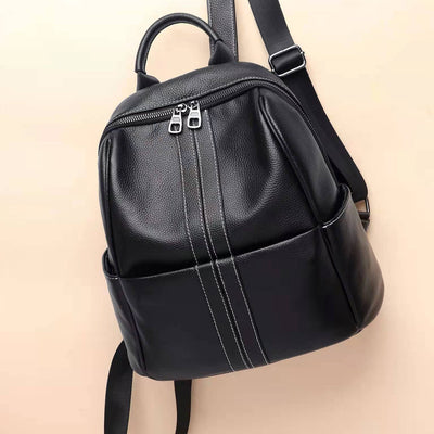 Mochila de Viaje en Cuero Genuino de Gran Capacidad - Versátil y Duradera