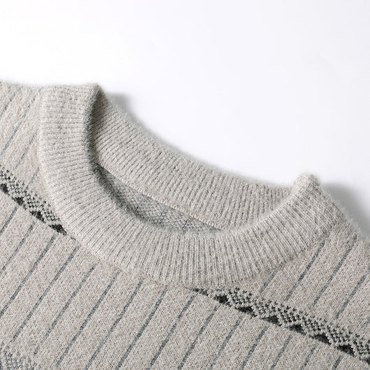 Suéter Grueso de Cuello Redondo para Hombre con Forro Polar y Textura de Visón Sintético - Image 23
