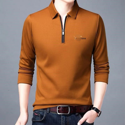 Camiseta Manga Larga con Cuello Solapa y Cierre Parcial para Hombre - Image 7